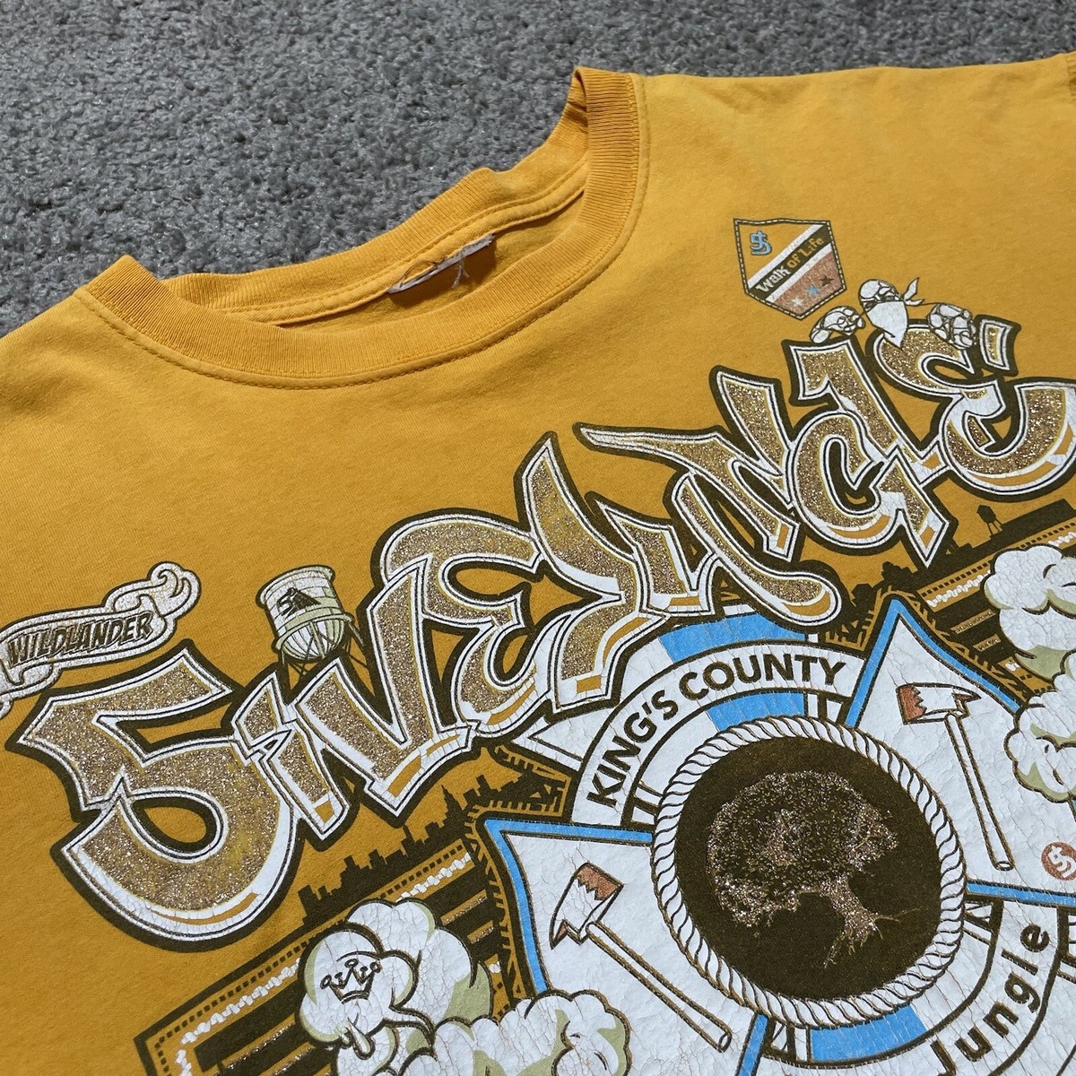 スペシャル特典 Vintage 5ive Sleeve Short Yellow XL Mens Shirt Jungle ウェア