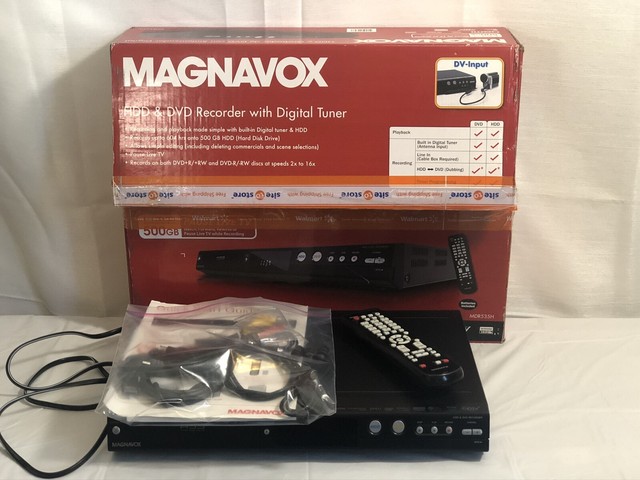 Magnavox MDR535H 500GB HD HDD DVD Recorder Tested Working WITH REMOTE