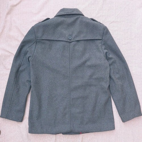 Alpine Swiss Men's Large Grey Peacoat Jacket Wool Blend Double Breasted Coat - Picture 5 of 10