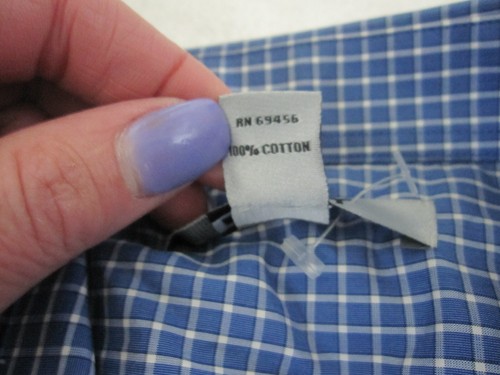 DKNY Jungen blau weiß kariert Knopfleiste Kleid Shirt 100 % Baumwolle Größe 14 NEU - Bild 6 von 6