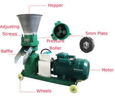 5MM Feed Pellet Mill Machine 220V 4.5KW Powerful Pellet Maker 160 Model14-239226