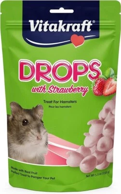 Vitakraft Hamster Strawberry Drops Treat, 5.3 Ounce Pouch