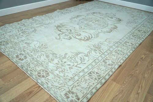 Boho Home Decor Rug, Neutral Area Rug, Muted Green Carpet, 5.94x9.61 ft. H-2152 - Picture 2 of 10