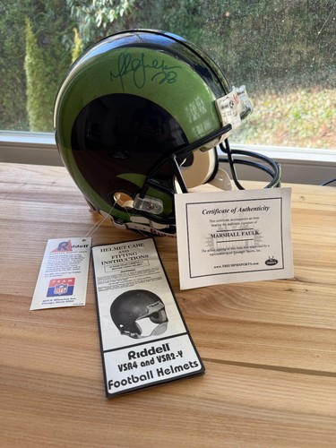 Marshall Faulk Autographed St. Louis Rams Full-Size Helmet COA NFL Memorabilia - Picture 2 of 9