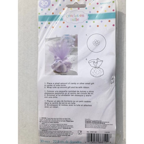 Amscan Tulle Circles Regalo Multicolore 30 Pezzi Artigianato 9 Diametri Nuovo - Foto 3 di 3