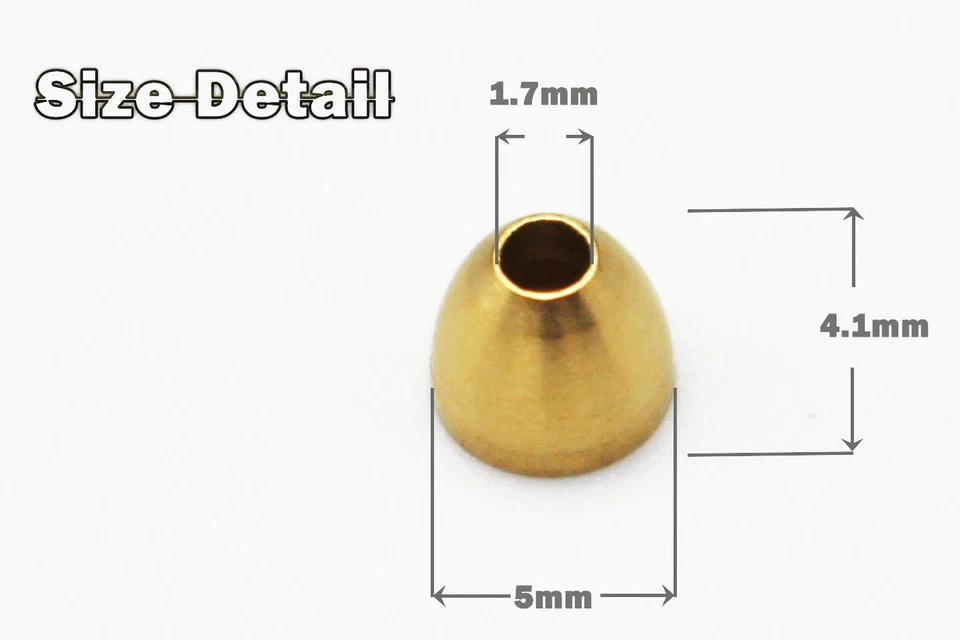 Lote de 40 piezas de cabezas de cono de cobre latón tubo moscas serpentinas atar moscas cuentas materiales Foto 2 de 4