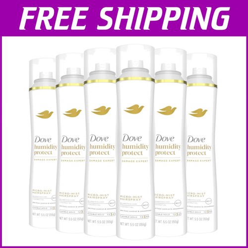 Long-Lasting Flexible Hold Hairspray - 6 Pack with Natural Shine and Coconut Oil