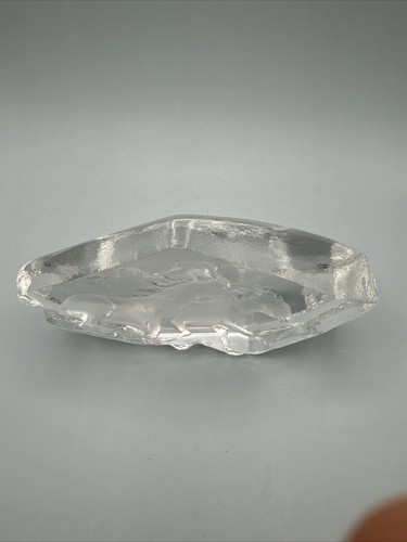 Signed Art Matt Jonasson Full Lead Crystal Two Horses 7”w4”1/4” Original Artist - Picture 2 of 6