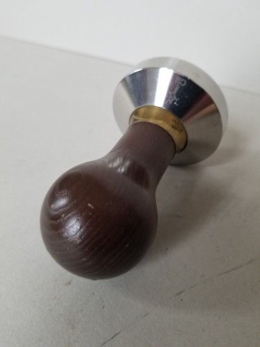 High-end Vintage Espresso/Coffee Tamper Hallmarked. SS/Brass/Wood. Machined - Picture 3 of 3
