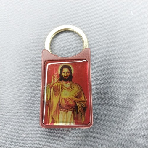 Vintage Keychain SACRED HEART LEAGUE MEMBER Key Ring Fob Jesus Mississippi - Picture 1 of 2