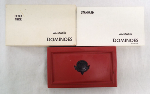 Vintage Puremco Marblelike Dominoes #616 Kelly Green Standard Domino Set In Box - Picture 12 of 12