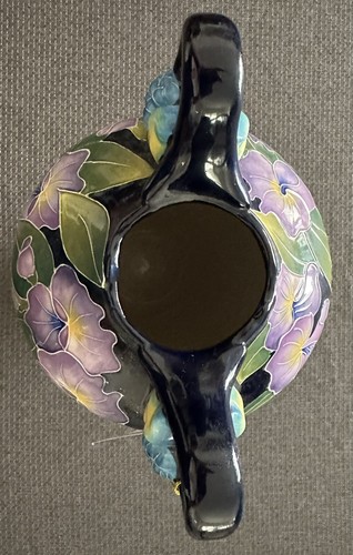 J McCall Blue Sky Icing On The Cake - Wisteria & Birds Vase Handcrafted 2005 - Picture 2 of 12