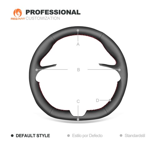 Schwarze Leder Auto Lenkrad Bezuge für Skoda Octavia Fabia Kodiaq Citigo Superb - Bild 7 von 9