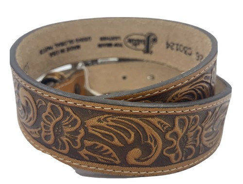 Justin Kids Lil' Trigger 3D Buckle Leather Belt Made in USA Size 28 NWT List $42 - Picture 4 of 9