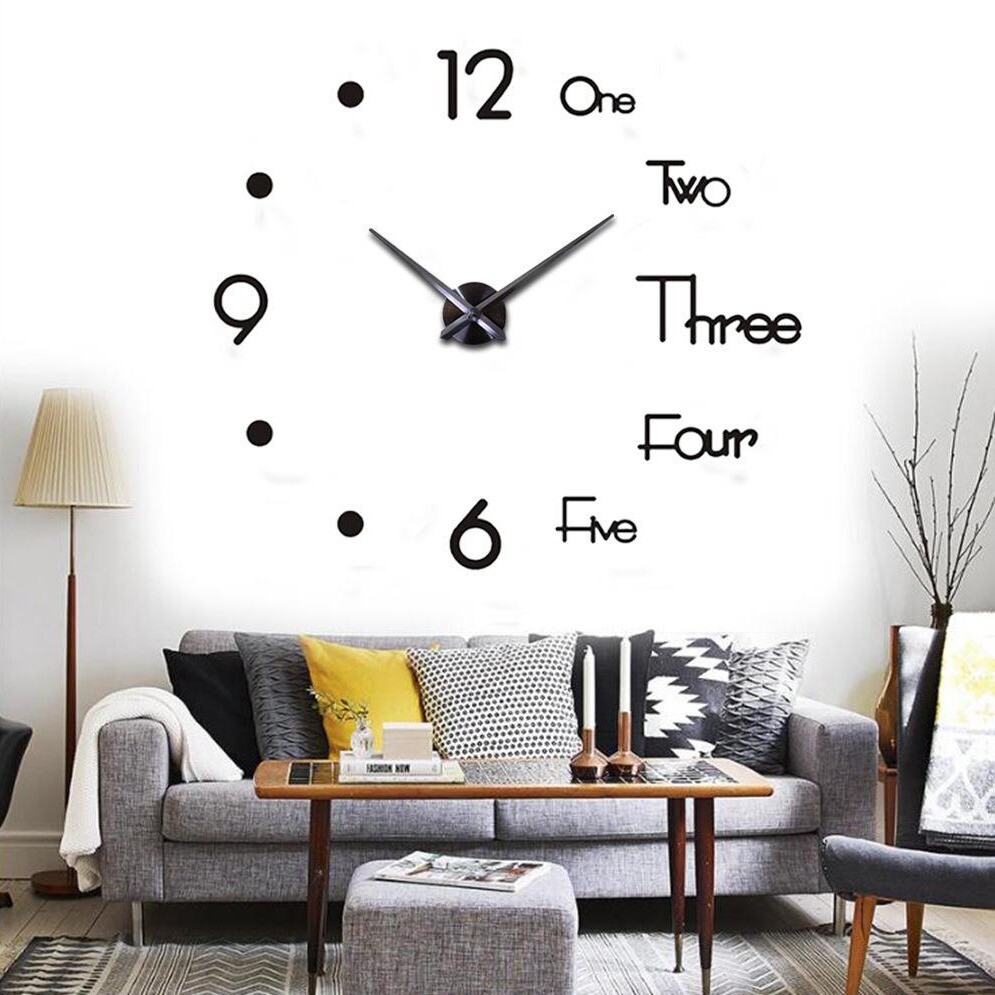 New 2021 3D DIY Large Wall Clock Modern Design Wall Sticker Clock