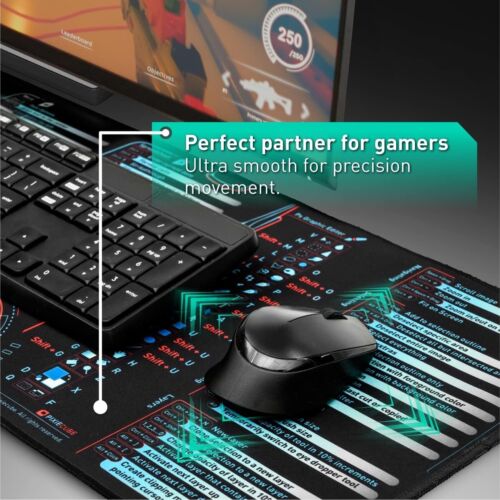 Gaming Schreibtischunterlage für PC. Rutschfeste Mauspad mit genähtem Rand, Tastaturmatte - Bild 5 von 5