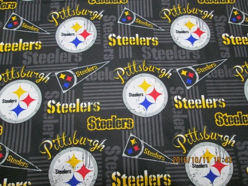 NFL PITTSBURG STEELERS FABRIC 100% COTTON BRAND NEW DESIGN 1/2 YARD PIECE - Picture 3 of 6