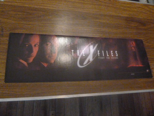X Files 1998 Cardboard Fight The Future Video Store Movie Sign Promotional Promo - Picture 2 of 5