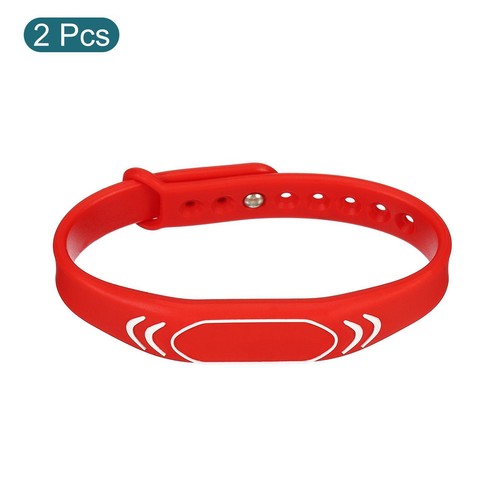 2Pcs ID Card Key Wristband RFID Proximity 125KHz TK4100 Read Only Token Red - Picture 3 of 6