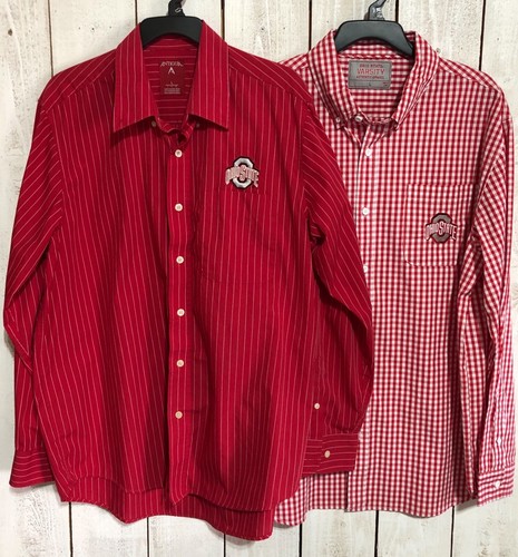 Juego de camisas de vestir rojas de manga larga de los Buckeyes del estado de Ohio talla grande - Imagen 2 de 6