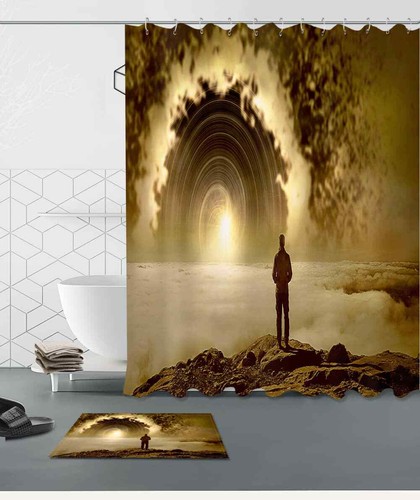 Broken Light Waterproof Bathroom Polyester Shower Curtain Liner Water Resistant - Bild 3 von 8