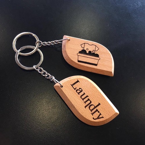 ENGRAVED WOODEN FOB KEYRING KEYCHAIN KEY ORGANISE TAG LABEL ASSIGNED - Picture 8 of 65