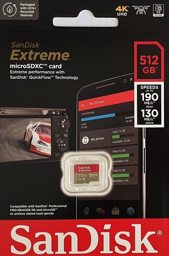 Sandisk Extreme microSDHC 32GB 64GB 128GB 256GB 512GB microSDXC UHS-1 U3 A2 V30 - Bild 13 von 14