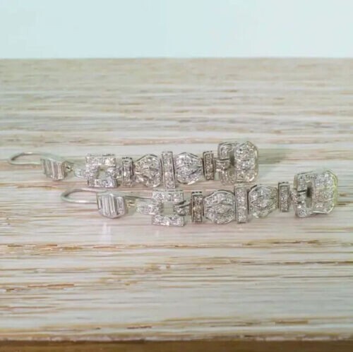Orecchini Pendenti Donna Diamante Simulati Taglio Rotondo 3,00 Ct in Argento 925 - Foto 4 di 6