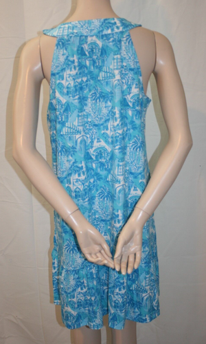 Lilly Pulitzer Lindy Dress Amalfi Blue Sunny State of Mind #010763 | Sz: L NWT - Picture 2 of 11
