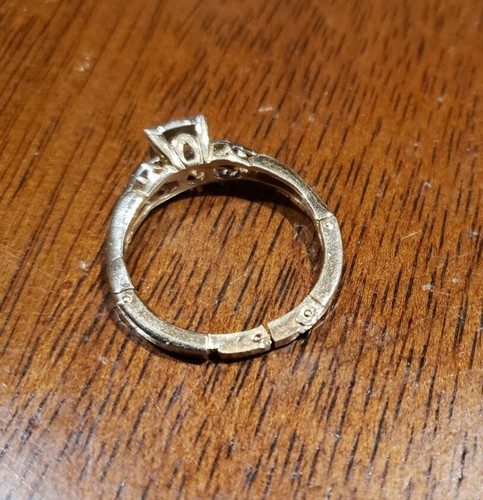 Vintage 14k Yellow Gold Diamond Engagement Ring Size 7.5 - Picture 5 of 6