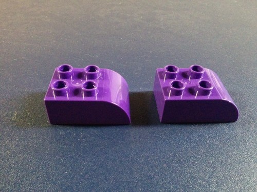 4 LEGO Duplo Stein 2x3 gebogenes Oberteil rot gelb blau grün orange lila rosa weiß - Bild 16 von 18