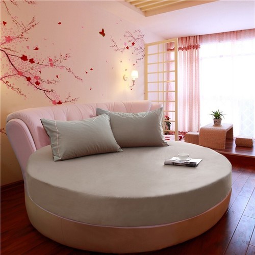 Hotel Round Bedding Fitted Bed sheet with Elastic band Mattress Cover 200-220cm - Picture 6 of 15