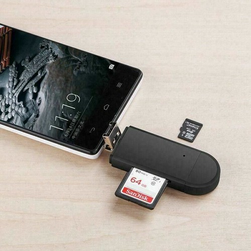 USB SD Micro USB Type C OTG 3 in1 Card Reader/Writer 2.0 Phones Laptop Tablets - Picture 9 of 10