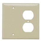 P&S IVORY Standard 2-Gang Duplex Receptacle Blank Cover Plastic Wallplate SP138