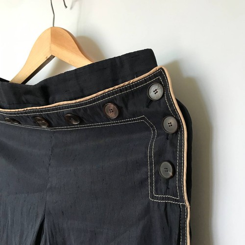 Jean Paul Gaultier Femme Sailor Pants Trousers Button Front Size IT 40 US 6 Blue - Picture 3 of 8