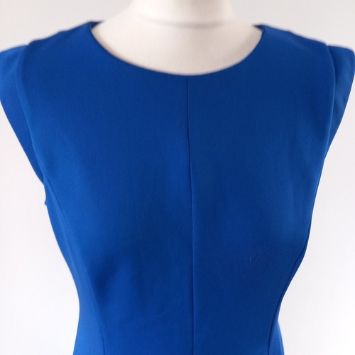 Vince Camuto Blue Sleeveless Fitted Dress UK 16 Career Smart Scuba Fabric - Picture 5 of 10