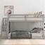 twin over twin pine wood gray bunk bed bedroom furniture with ladder storage