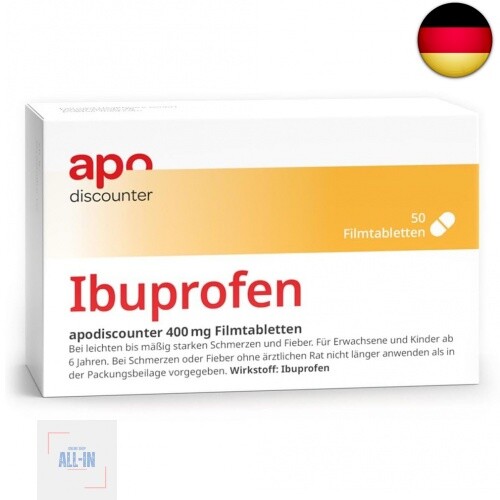 apodiscounter Ibuprofen 400 mg Schmerztabletten (50 Stk) - schnell wirksam &