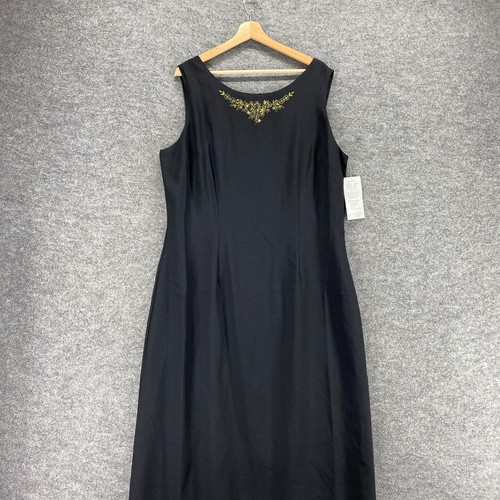 New Mlle Gabrielle Dress Women 20 Plus Black Sheath Midi Zipper Sleeveless - Picture 4 of 11
