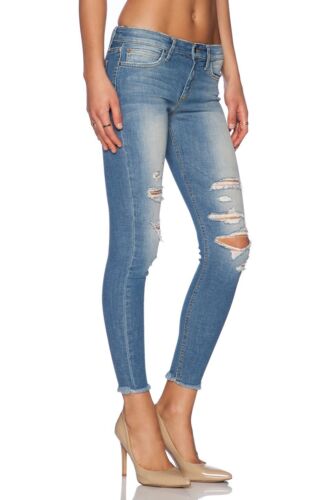 Jeans Joe's Finn pierna ajustada dobladillo deshilachado azul en lavado Gretchen rasgado talla 24 - Imagen 2 de 8