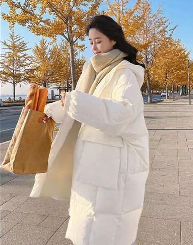 Damen Mode Kapuzentasche lang lose gepolstert Mantel Parka Wintermantel DID - Bild 3 von 15