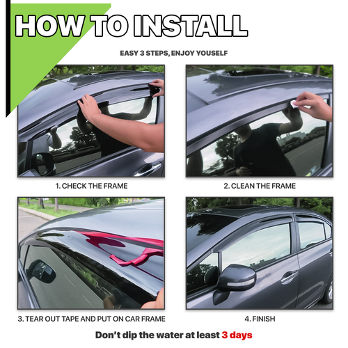 Smoke Window Visor Shade Vent Sun Rain Deflector Guard fit 11-14 Hyundai Sonata - Picture 6 of 6