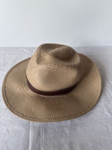 Janessa Leone Halston Packable Hat Sand S NWT $267 - Picture 3 of 7