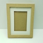 Natural Wood Photo Frame with White Mat Rustic Modern Display Style