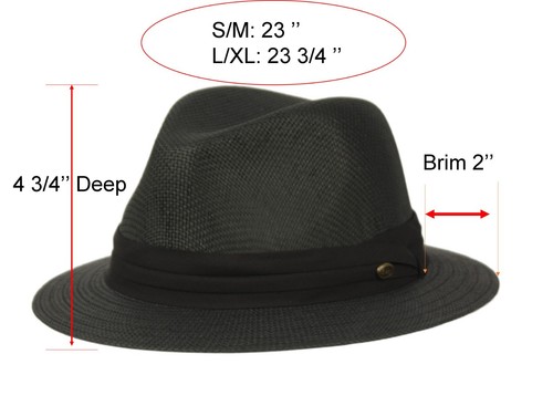 Men's Straw Paper / Poly Braid Wide Brim Mesh Fedora Brim Hat Light Weight - Picture 36 of 36