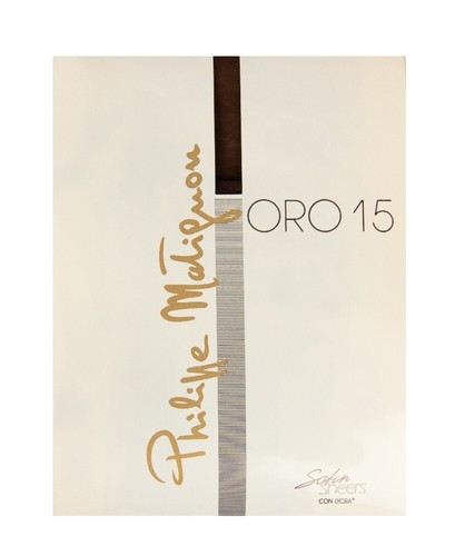 Bare semiopaque pantyhose 15 den transparent lace top PHILIPPE MATIGNON item ORO - Bild 2 von 7