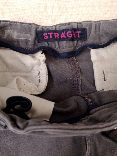 STRAIGHT Girls Sz 10 Straight Pants Gray Adjustable Waist Stretch School - Picture 2 of 10