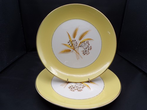 2 USA Vintage Century Semi-Vitreous Autumn Gold Pattern Dinner Plate 10-1/4" F25 - Picture 11 of 11
