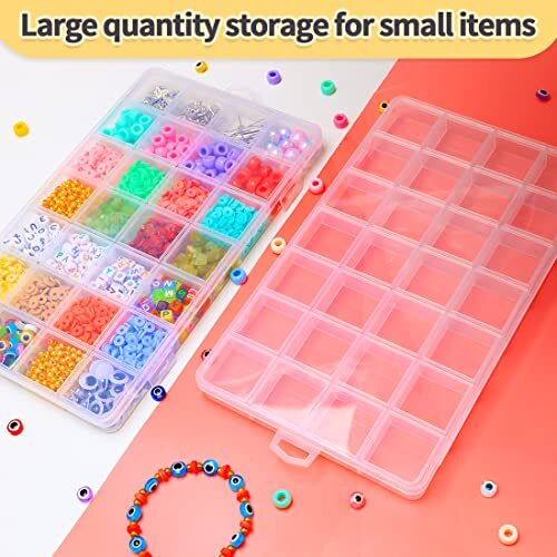 28 Grids Plastic Bead Organizer Box, Organizer 28 Grids (1 pack) Clear - Picture 7 of 7