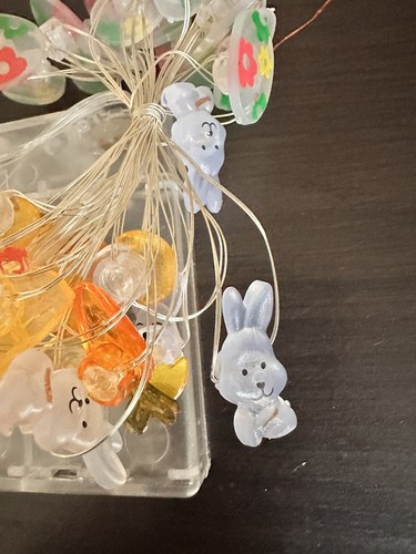 20 LED String Lights Battery Easter Egg, Bunny, Chick Warm White 2 Pack New - Picture 6 of 7
